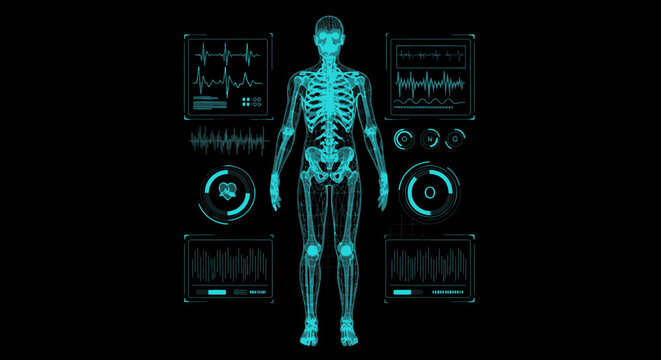 Human Skeleton Body Medical Anatomy.