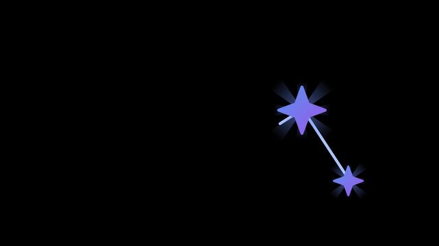 4K animation of glowing purple cosmic constellations interconnected to form a network in outer space