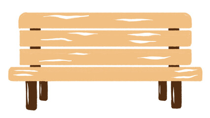 Naklejka na ściany i meble Wooden bench png cute object sticker