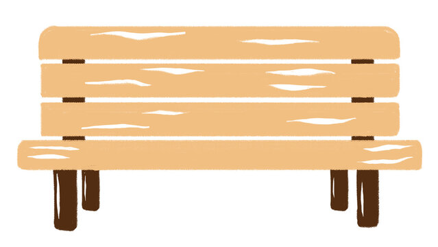 Wooden bench png cute object sticker