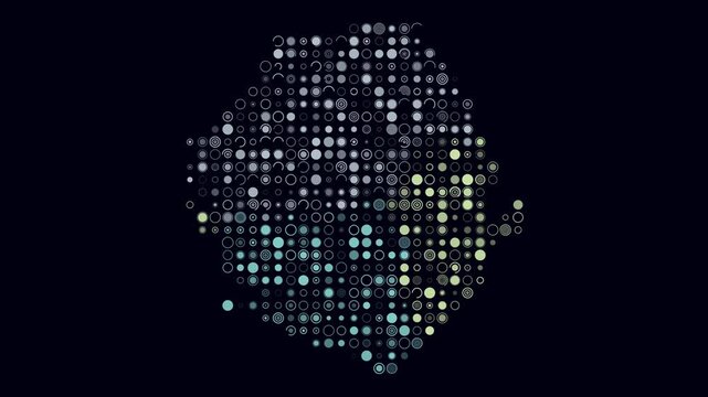 Sierra Leone animated country shape. Pulsating colored dots on the map of the country. Large size circle blocks. Digital style Sierra Leone map on dark background. Awesome animation video.