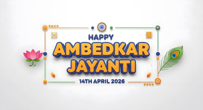 Happy ambedkar jayanti 14th april 2026 greeting card design