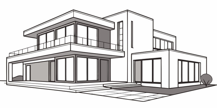 A two-story classic house with a balcony and dormer windows