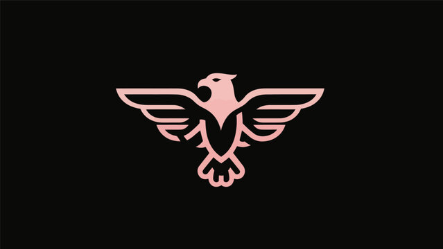 Pink eagle graphic on black background