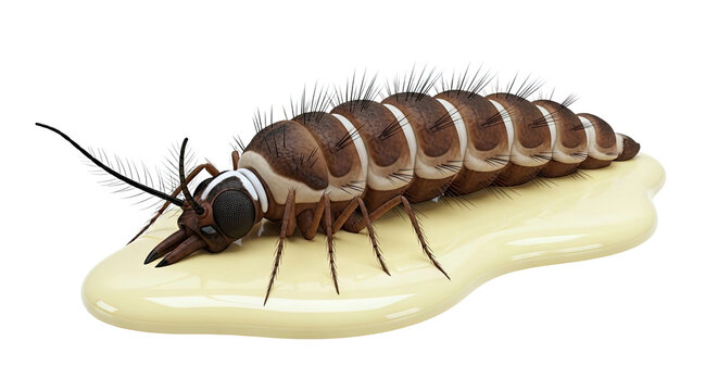 3D render of a lacewing larva