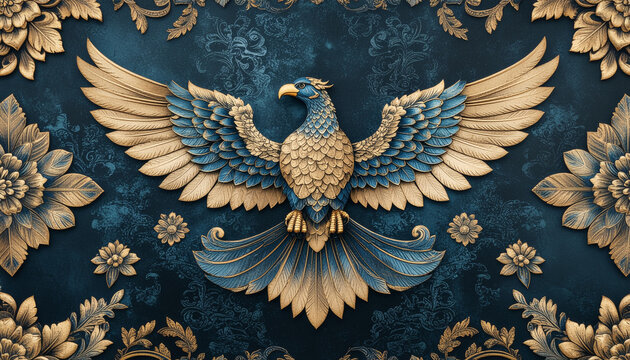 Majestic bird with wings spread wide