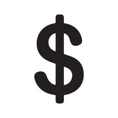 Obraz premium Black dollar sign vector silhouette isolated on white background. Dollar sign icon illustration design. 