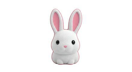 Fototapeta premium Cute White Bunny with Pink Ears and Nose