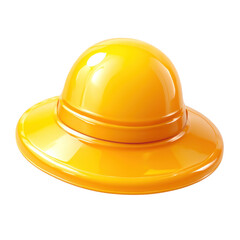 Fototapeta premium 3D Translucent Yellow Hat Icon Isolated On Transparent Background Depicting Headwear Accessory Design for Protection and Fashion