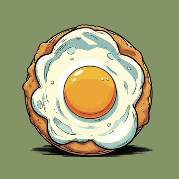 comic book style fried egg vector image