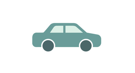 Fototapeta premium Simple Green Car Illustration Side View.
