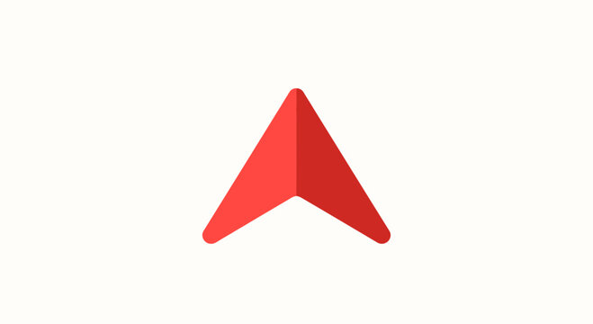 Red Arrow Icon Pointing Upwards.