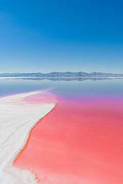 The aerial view of the Great salt lake, 