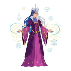 Obraz premium Mystical Queen with Celestial Magic