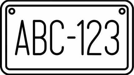 License Plate Number ABC 123.