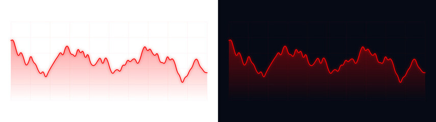 PNG image of Dynamic red line graph illustrating market volatility and fluctuating financial performance data on transparent background © MariaAlam