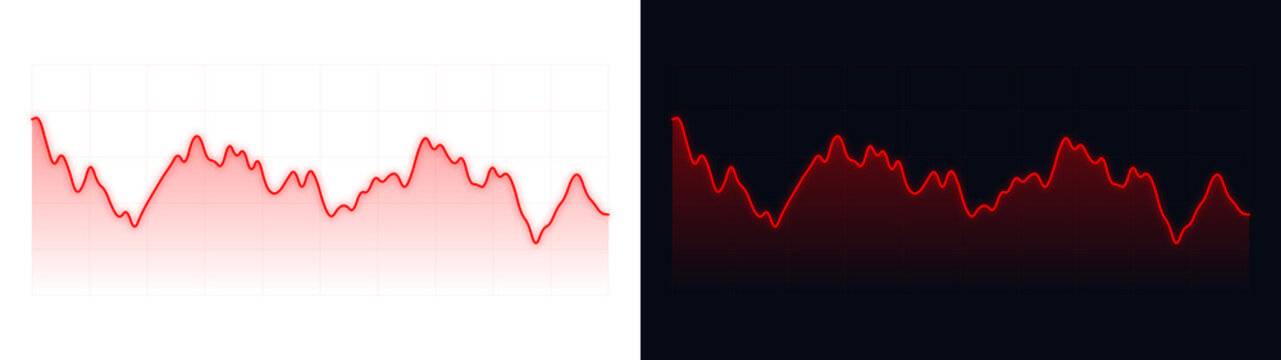 PNG image of&nbsp;Dynamic red line graph illustrating market volatility and fluctuating financial performance data on transparent background