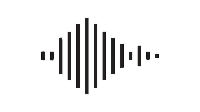 Audio sound waveform animation on a white background