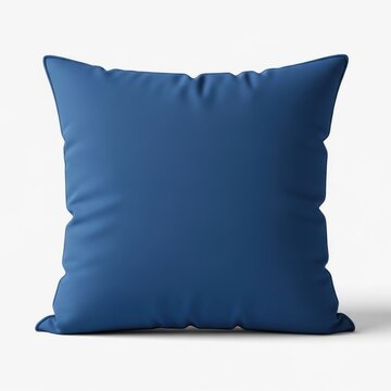 Solid blue square throw pillow for modern home decoration
