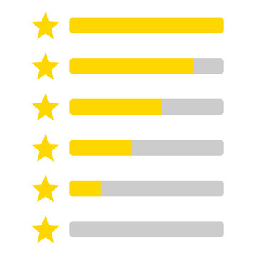Star  rating progress bar set simple vector