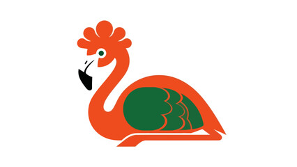 Fototapeta premium Stylized red bird on white background