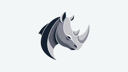 Stylized rhino head illustration © Ever