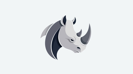 Stylized rhino head illustration on white © Ever