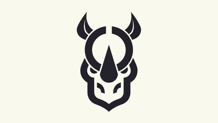 Stylized rhino head vector illustration © Ever