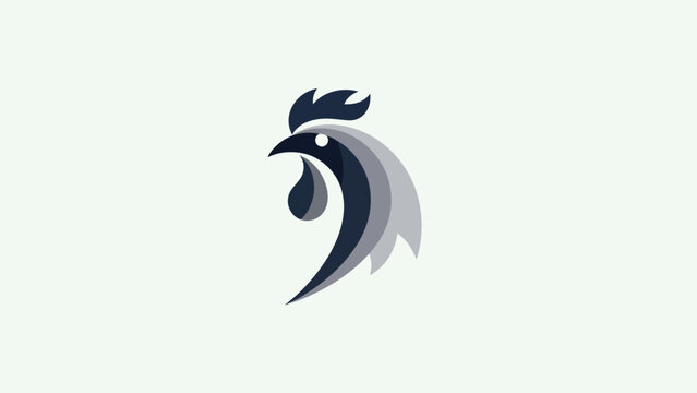 Stylized rooster head icon on white