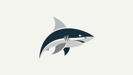 Obraz premium Stylized shark illustration on neutral background