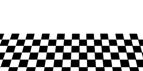 Obraz premium Floor in perspective with checkerboard texture. Empty chess board. Vector illustration.