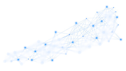Abstract Blue Digital Network with Connected Nodes and Lines Technology Concept Design © Abduls