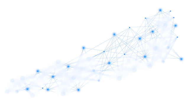 Abstract Blue Digital Network with Connected Nodes and Lines Technology Concept Design