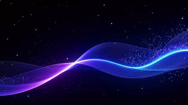 Abstract glowing wave in dark space