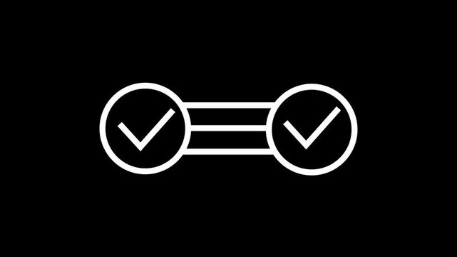 Registration text logo icon royal blue color animation. check mark icon animation in blue circle on ground.black background.