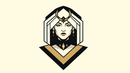 Obraz premium Woman portrait in geometric design