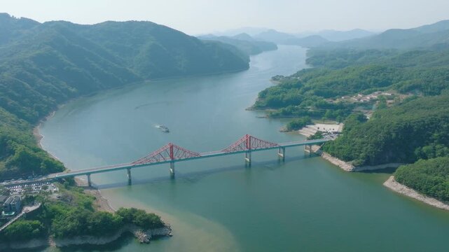 Oksunbong Peak in Danyang/Jecheon, Chungjuho Lake, A cool breeze and a bright moon, Oksun-daegyo Bridge
