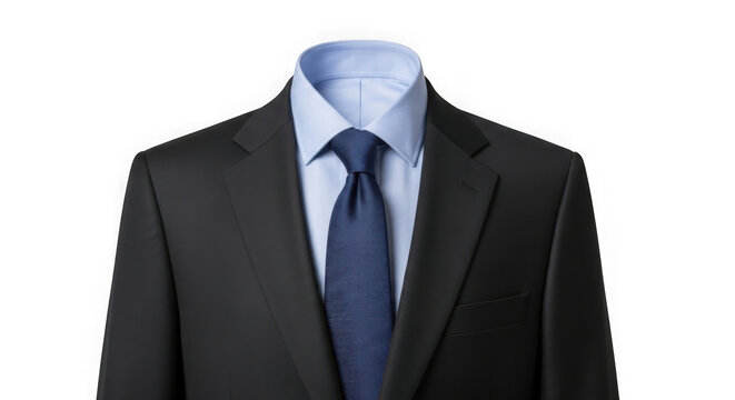 Professional man silhouette in dark suit with blurred face isolated on transparent background
