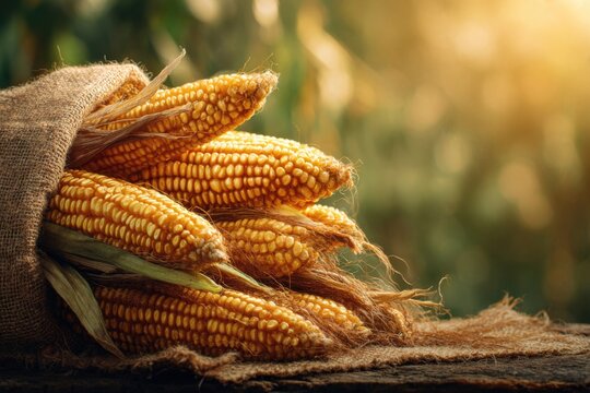 Freshly Harvested Maize Cobs in a Pile