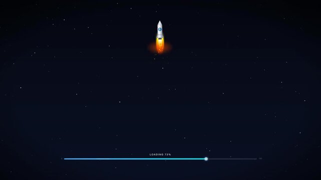 rocket loading screen motion graphic animation