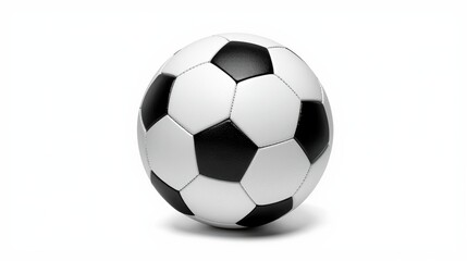 Fototapeta premium A black and white soccer ball on a white background isolated on white background