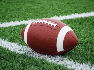 Obraz premium A football sitting on the grassy field isolated on white background