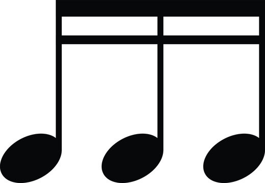 Three beamed sixteenth notes vector icon