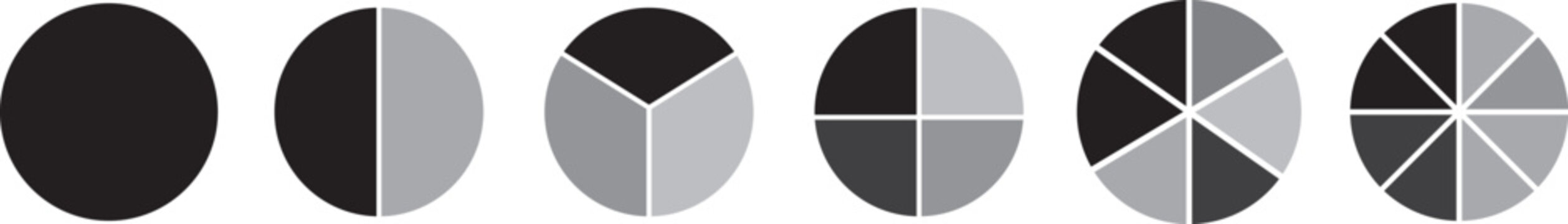 Professional pie chart and circular flow icons vector illustration.  circular infographic elements, creative rotation cycle and pie chart shapes. Rotation arrows in circular motion.
