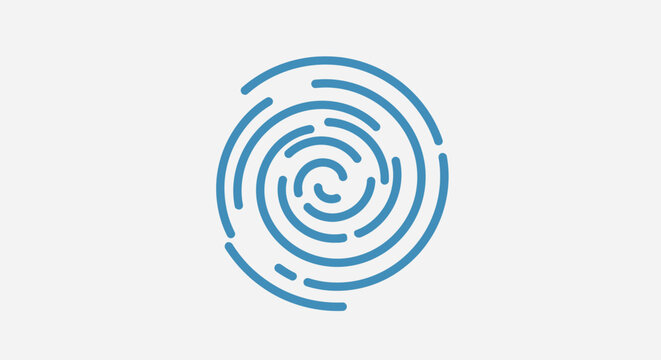 Blue swirling circular maze pattern.