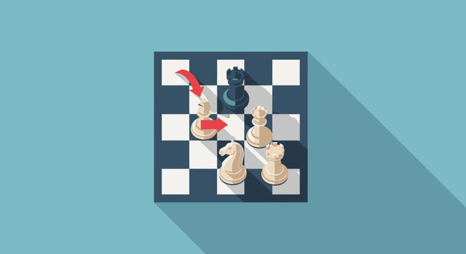 Cartoon sushi on chess board game.