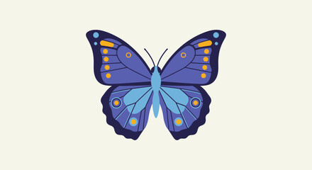 Obraz premium Colorful Blue Butterfly With Patterns.