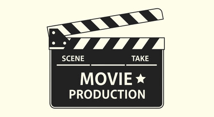 Obraz premium Movie production clapper board icon.