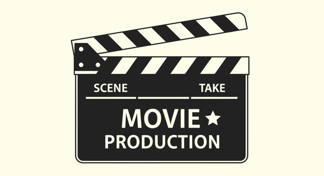 Movie production clapper board icon.