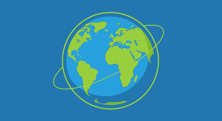Fototapeta premium Earth Globe with Yellow Outline.